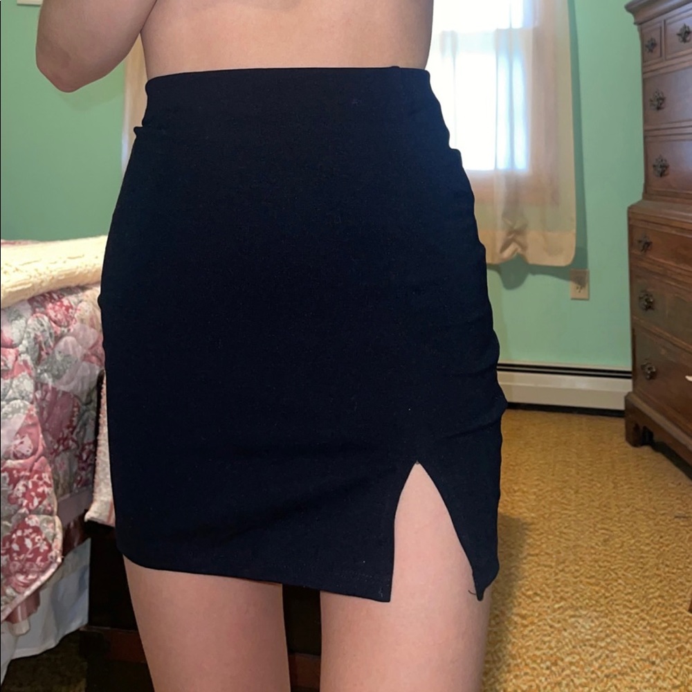 Black mini skirt
